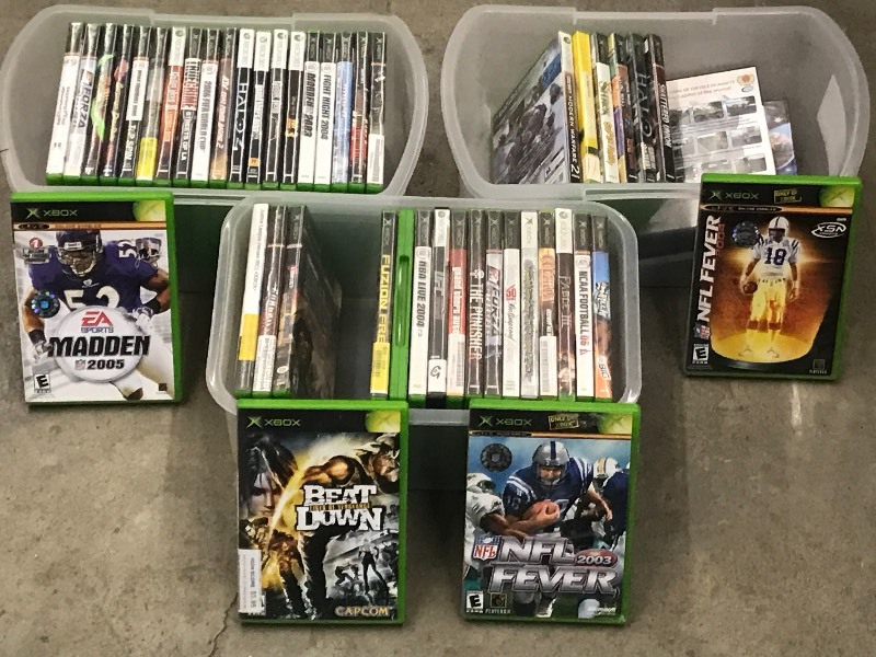 lot 61 image: (3) Totes Of Assorted XBOX Games ...