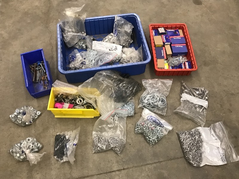 lot 64 image: (2) Trays Of Assorted Fasteners-Nut...