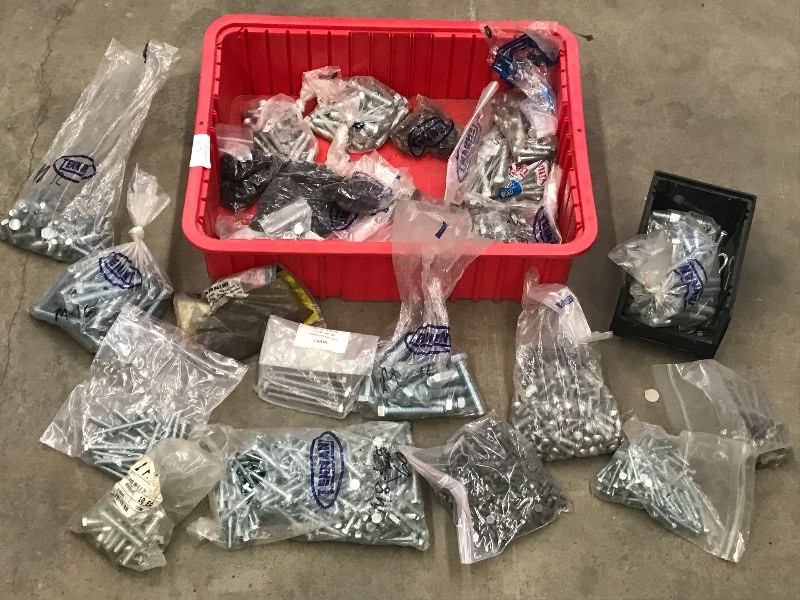 lot 65 image: (1) Tray Of Assorted Nuts & Bolts, ...