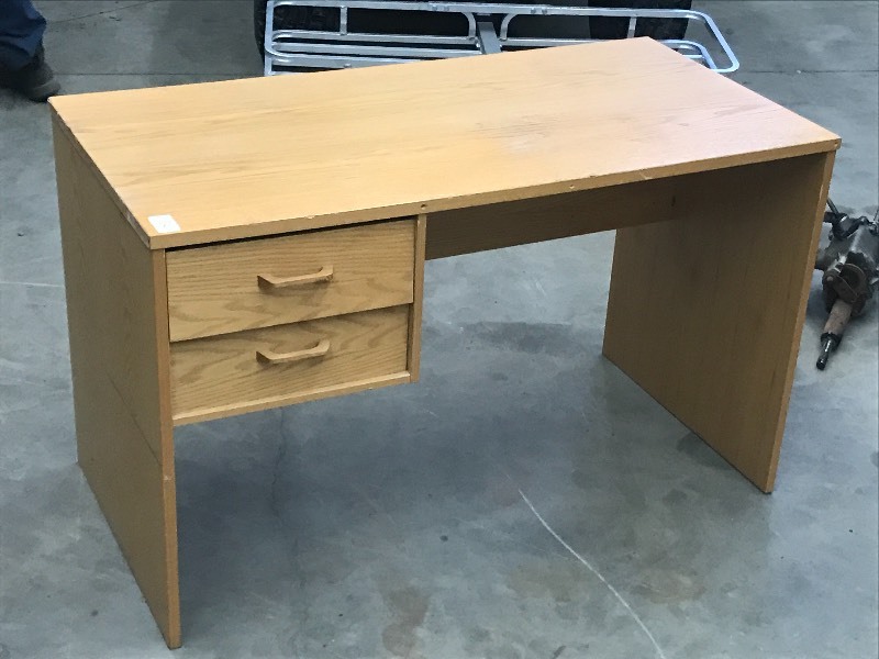 lot 82 image: 2-Drawer Wooden Desk, 4 Width ...