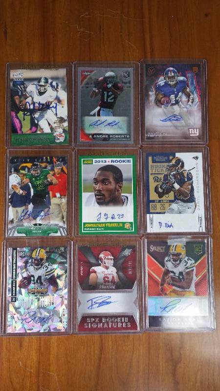 Group of 9 Autographed Rare Football Cards