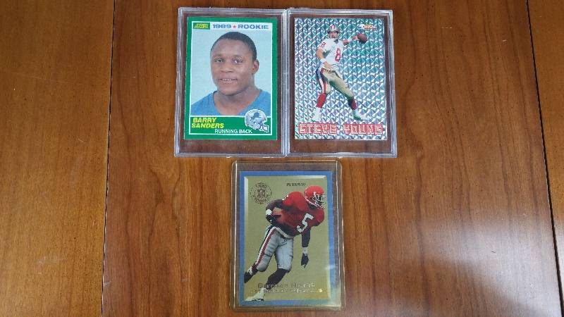 Barry Sanders Rookie, Steve Young Insert, Garrison Hearst Rookie