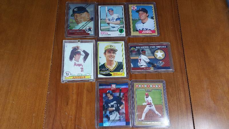 Group of 8 Star Baseball Cards - Mantle, Mays, Ryan, Etc.