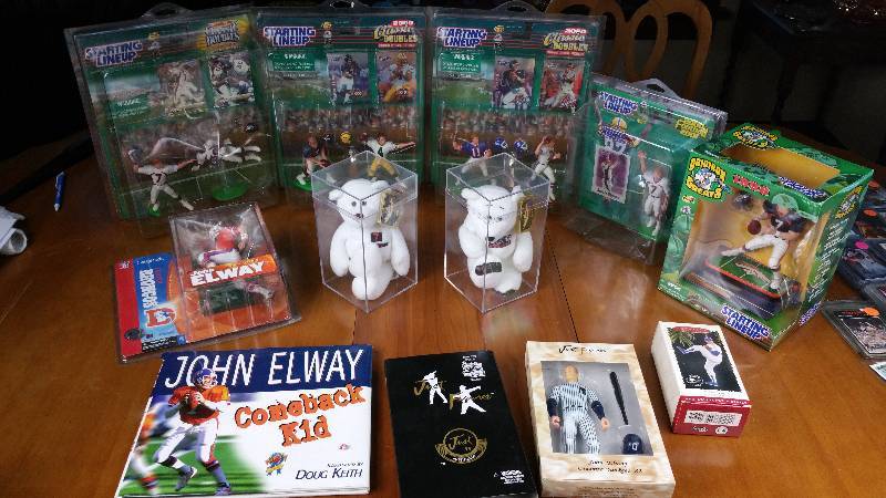 Group of John Elway Collectibles, Starting Lineups Etc