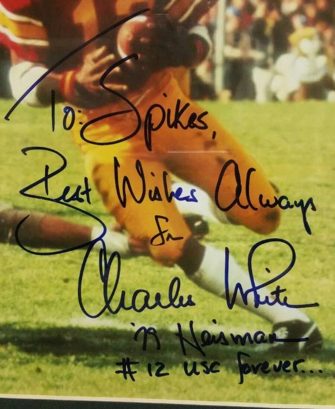 Charles White #12 Framed Matted Photo Signed 8x10 USC 1979 Heisman Browns Rams