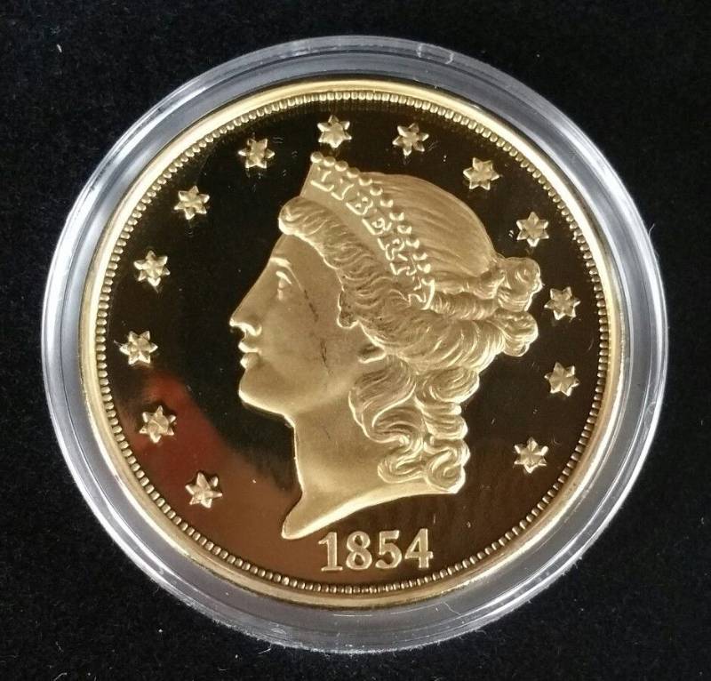 1854-S Gold $20 Double Eagle Proof 150th Anniversary Tribute w COA & Box