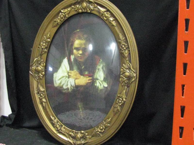 lot 49 image: Oval Framed Print