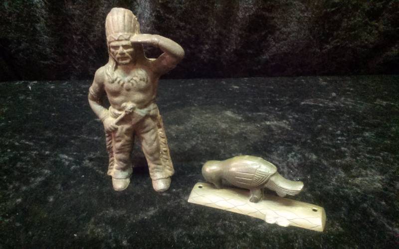 Cast Indian Bank 6 & Brass Door Knocker