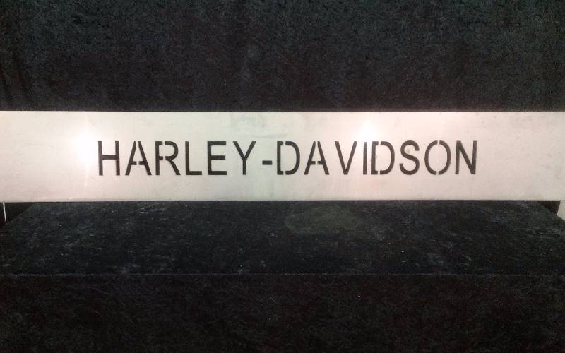 Stainless Steel Plasma Cut HARLEY DAVIDSON Sign - VERY LARGE 8x59