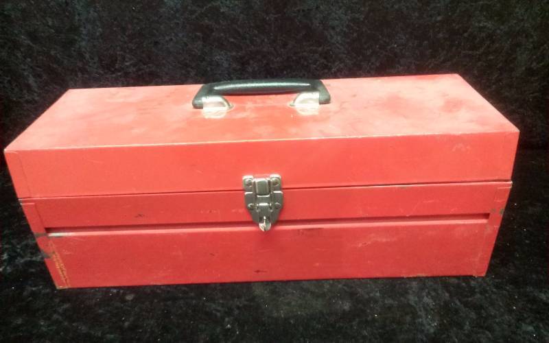 Metal Toolbox with Content