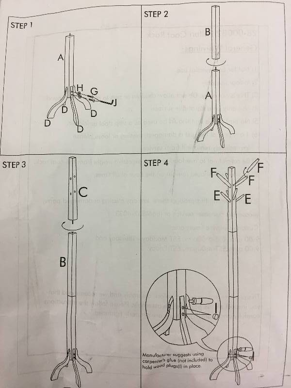 lot 98 image: wood coat rack