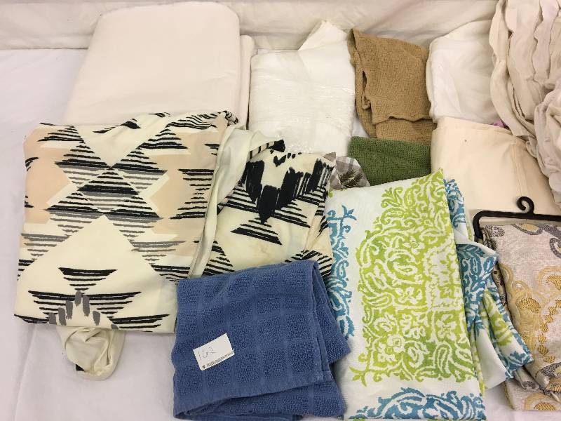lot 162 image: hand towels,table cloths,curtains