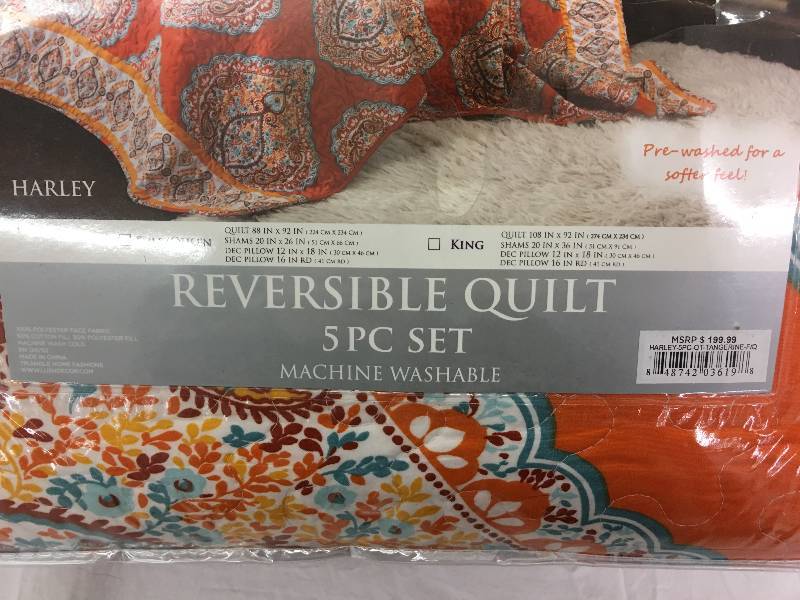 lot 268 image: lush 5 pc quilt set msrp $199