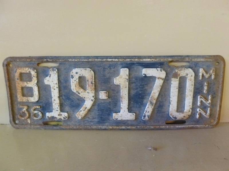 Vintage License Plate