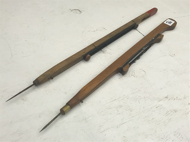 lot 26 image: (2) Vintage Brass-Tipped Ice Rods ...