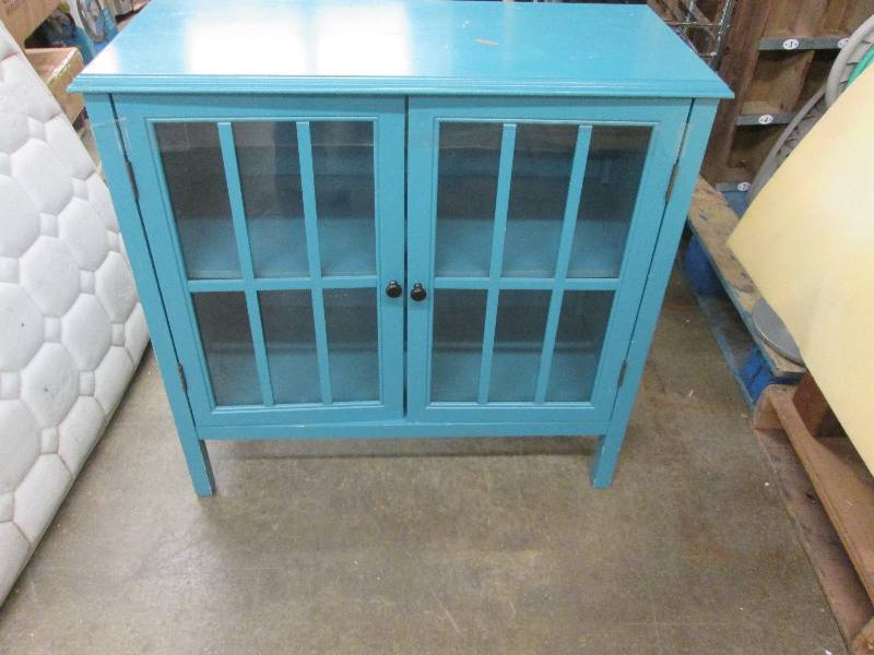 Teal Console Cabinet 31Hx14Dx32W in...