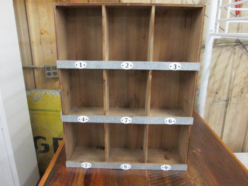 9 Hole Numbered Wooden Wall Cubby...