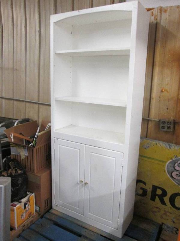Tall White Painted Storage Cabinet ...