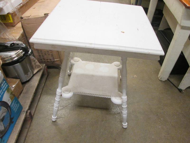 White Painted Accent Table 24x24x28...