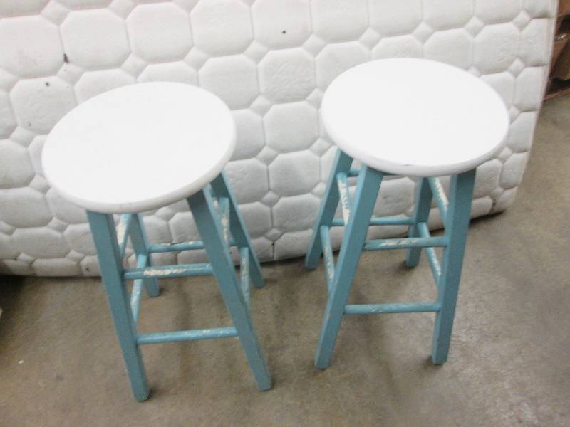 Pair of Two Toned Wooden Bar Stools...