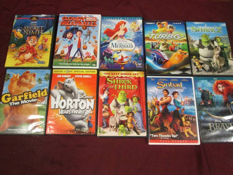 Lot of 10 Assorted Childrens Movie...