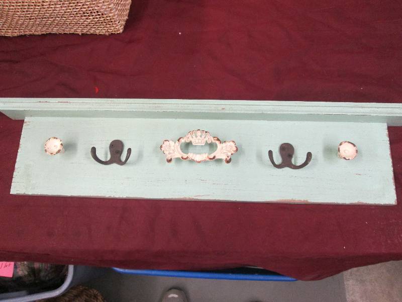 Repurposed Green Narrow Shelf with ...