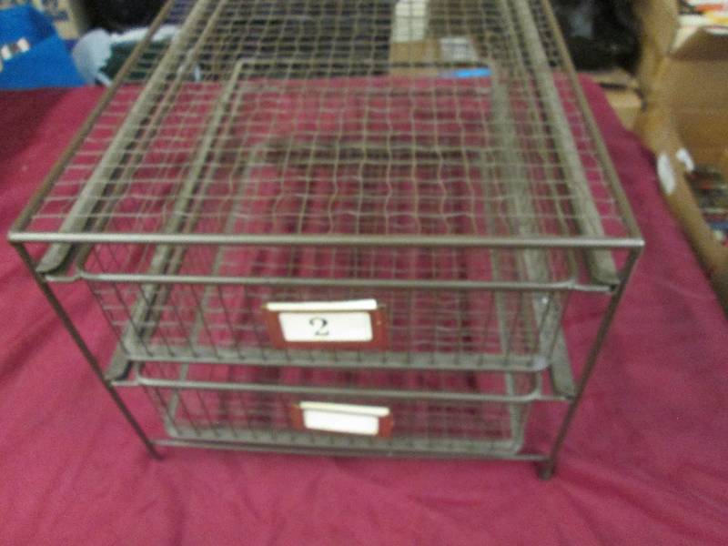 Metal Mesh Organizer with 2 Bins...