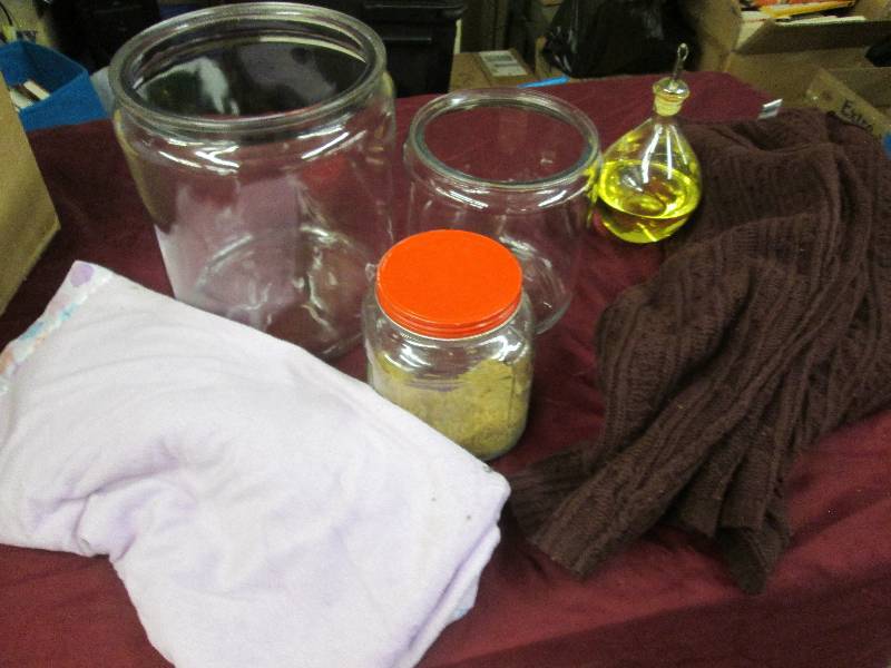 Oil Decanter, 2 Glass Canisters, Co...