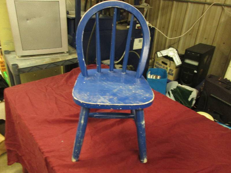 Blue Wooden Childs Chair...
