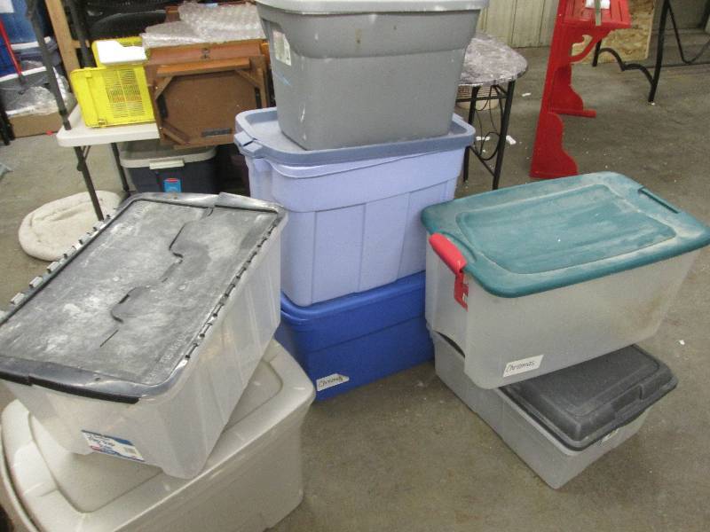 7 Assorted Sized Empty Storage Tote...