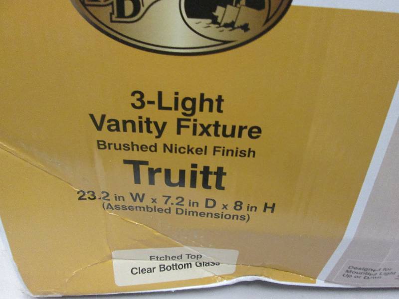 lot 60 image: Hampton Bay 3-Light Brushed Nickel ...