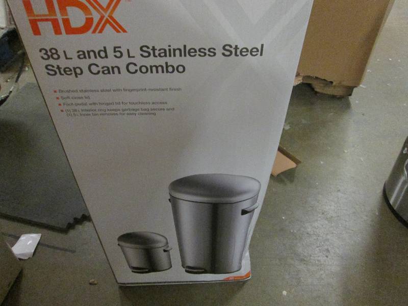 lot 15 image: HDX 38 L & 5 L Stainless Steel Step...