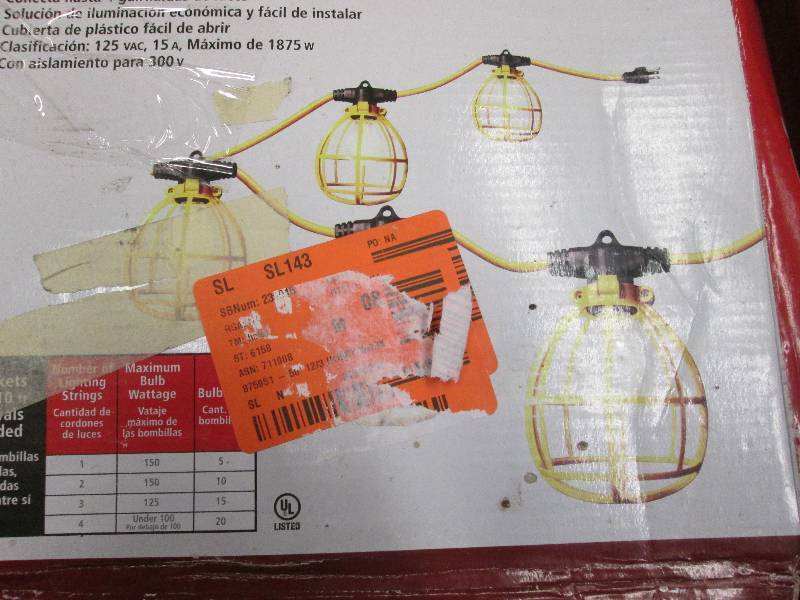 lot 64 image: Husky  50 ft. 5-Bulb Lighting Strin...
