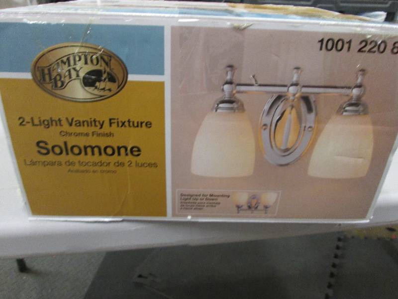 lot 74 image: Hampton Bay 2-Light Polished Chrome...