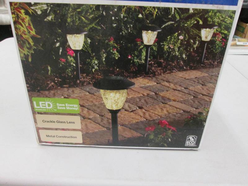 lot 84 image: Hampton Bay Black Solar LED Crackle...