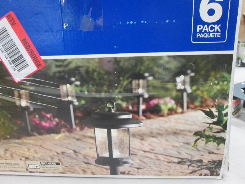 lot 110 image: Hampton Bay Solar LED Black Lantern...