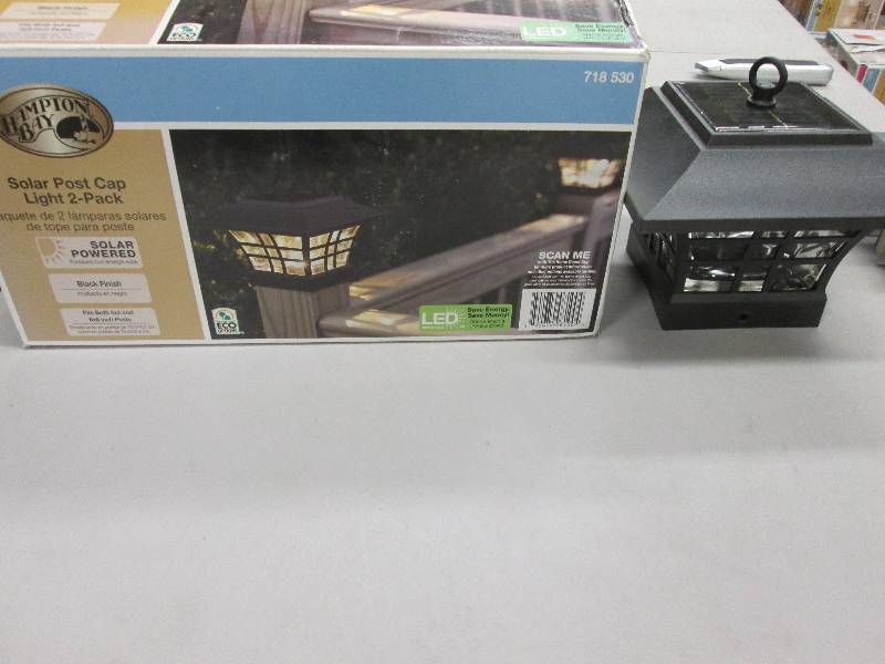 lot 116 image: Solar Black LED Deck Post with Plas...