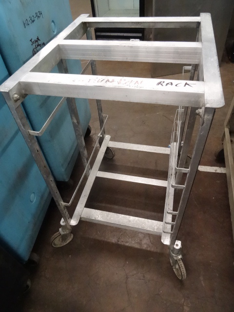 Bun pan rack on wheels. Table top b...