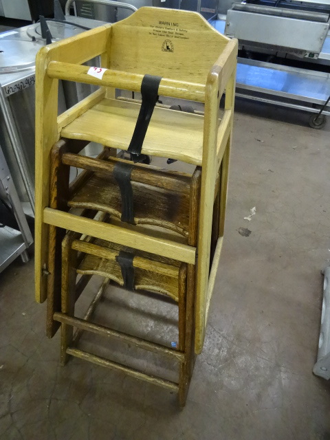 3 wood high chairs...