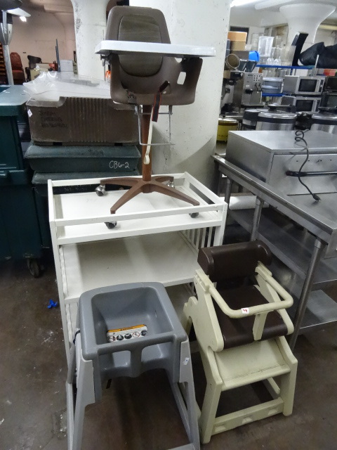 3 high cahirs. 1 baby changing stat...