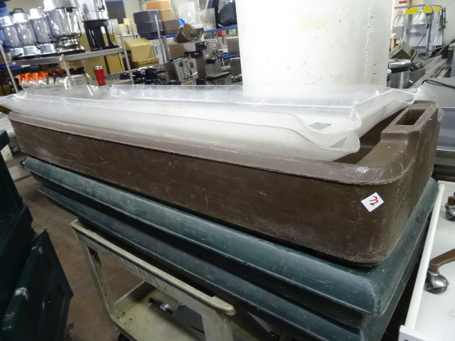 3 poly portable salad bars. Ice dow...