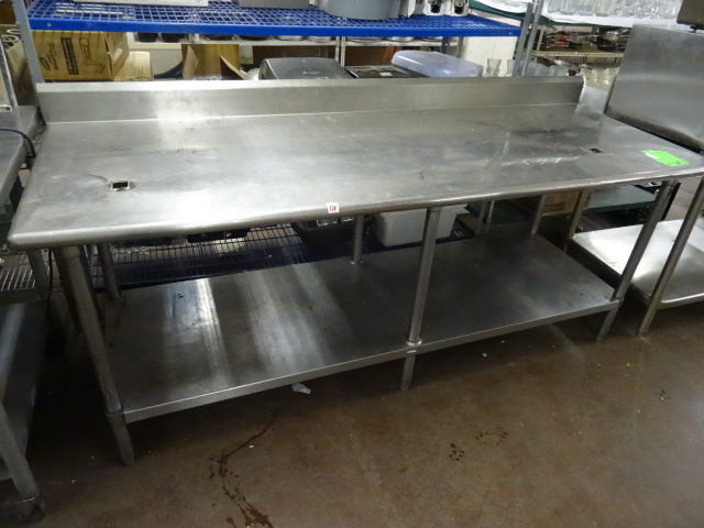 Stainless prep table. 84 x 30 x 39...