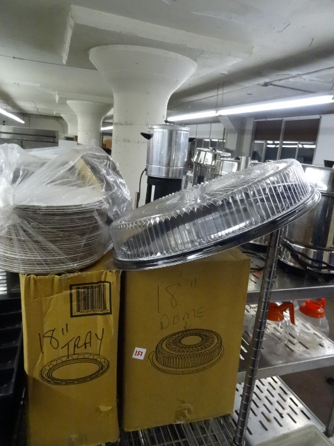 18 trays with domes. 10 cardboard...