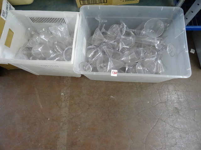 Misc plastic glassware. Sugar packe...