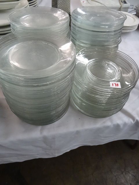 Misc glass salad plates...