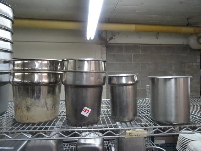 7 and 5 qt metal containers...