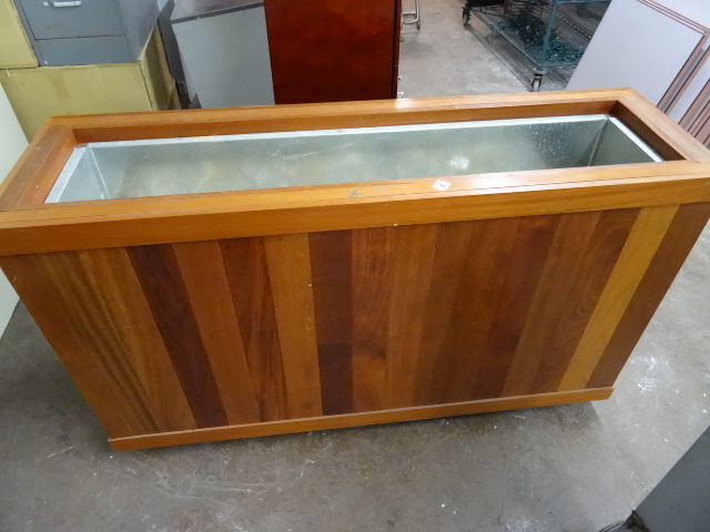 Heavy duty wood planter on wheels. ...