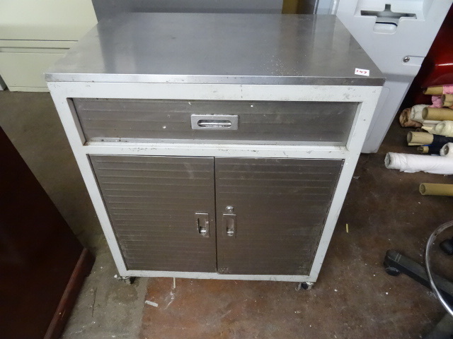 1 drawer and 2 door metal cabinet. ...