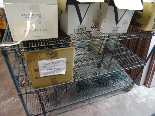 3 tier wire cart. On wheels. Lots o...