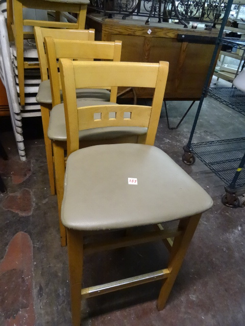 4 matching wood stools. 29 seat he...